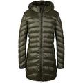 Santimon Womens Winter Outwear Packable Down Jacket Long Lightweight Hooded Coat ArmyGreen Large