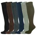 Mysocks Unisex Knee High Plain Socks 6 Pairs Dark 8-11