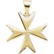 14ct Yellow Gold Maltese Religious Faith Cross Pendant Necklace 18mm Jewelry Gifts for Women