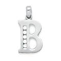 14ct White Gold CZ Cubic Zirconia Simulated Diamond Large Letter Name Personalized Monogram Initial B Pendant Necklace Measures 22x11mm Jewelry Gifts for Women