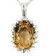 Luxury Ladies Solid 925 Sterling Silver Ornate 16x12mm Citrine Pendant Necklace