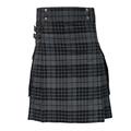 Tartanista Mens Grey Granite Tartan Utility Kilt 34