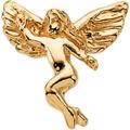 14ct Yellow Gold Dancing Religious Guardian Angel Lapel Pin 12x13mm Jewelry Gifts for Men