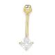 14ct Yellow Gold CZ Cubic Zirconia Simulated Diamond 14 Gauge Kite Body Jewelry Belly Ring Measures 24x8mm Jewelry Gifts for Women