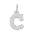 14ct White Gold Solid Polished Laser cut Small Block Intial C Charm Pendant Necklace Measures 13.39x9.85mm Wide Jewelry Gifts for Women