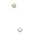 14ct Yellow Gold 1.5mm Round CZ Cubic Zirconia Simulated Diamond Light Prong Set Earrings Jewelry Gifts for Women