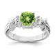 925 Sterling Silver Polished Open back Peridot and CZ Cubic Zirconia Simulated Diamond Ring Size N 1/2 Measures 3mm Wide Jewelry Gifts for Women