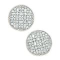 14ct White Gold CZ Cubic Zirconia Simulated Diamond Big Princess Baguette Cut Round Fancy Post Earrings Measures 15x15mm Jewelry Gifts for Women