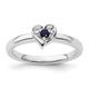 Stackable Expressions 2.25mm 925 Sterling Silver Polished Prong set Created Sapphire Love Heart Ring Size R 1/2 Jewelry Gifts for Women