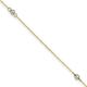 14ct Two Tone Polished Adjustable Spring Ring Gold Mirror Bead Anklet Jewelry Gifts for Women - 23 Centimeters