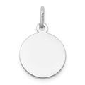 14ct White Gold Solid Polished Engravable Round Disc Charm Pendant Necklace Measures 19x12mm Wide Jewelry Gifts for Women