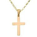 Alexander Castle Plain Solid 9ct Gold Cross Necklace for Women - Gold Cross Necklace Pendant with 18" 9ct Gold Chain & Jewellery Gift Box - 25mm x 14mm