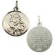 Solid 925 Sterling Silver 20mm Diamond Cut Round St Christopher Medal Pendant With Travellers Prayer and 1.6mm Wide Diamond Cut Curb Chain 22" In Gift Box