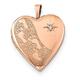 925 Sterling Silver Polished Reversible Rose Gold Plated 20mm Sparkle Cut Footprints Love Heart Photo Locket Pendant Necklace Jewelry Gifts for Women