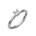 RS JEWELS 925 Sterling Silver Beautiful Wedding Engagement Prong Set 0.40 ct Princess Cut White CZ Solitaire Ring (J)