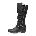 Rieker Womens Black Low Heel High Leg Boot - Size 7 UK - Black
