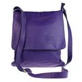 Girly Handbags Womens Genuine Soft Leather Italian Cross Body Shoulder Bag Flap Zipper - Dark Purple