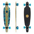 Mindless Maverick IV DT Talisman Blue & Floral | 46” Drop Through Longboard 6 Ply Canadian Maple and 1 bottom Ply smoked bamboo Responsive and Safe Ride | Complete Down Hill Type Board for Commuting