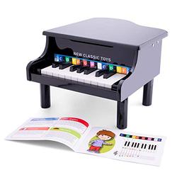 New Classic Toys 2042850 Wooden Book for Toddlers 3 Boys and Girls Baby Gifts, Kids Musical Instruments for Childrens Three Year Old, Grand-Black, Grand Piano