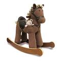 Little Bird Told Me - Chester & Fred Rocking Horse, Brown Ride On Horse Toy for 1 Year Old and Toddlers, Soft Horse Toy with Wooden Rockers, leatherette saddle & bridle, for Girls & Boys