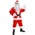 DELUXE SANTA COSTUME 10 PIECE PLUSH FATHER CHRISTMAS FANCY DRESS XMAS M-(XXXXLARGE 56/58" CHEST UP TO 52" WAIST JACKET LENGTH* - 22" ARM LENGTH* - 22")