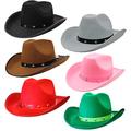 Black Cowboy Hats - Pack of 24 - Felt Star Studded Cowboy Hat Cowgirl Hats Wild West Fancy Dress Accessory