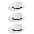 White Cowboy Hats - Pack of 24 - Felt Star Studded Cowboy Hat Cowgirl Hats Wild West Fancy Dress Accessory