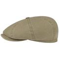 Stetson Hatteras Newsboy Cap Made of Organic Cotton Men - Sustainable Cotton Cap - Flat Cap with UV Protection 40 - Vintage Peaked Cap - Spring/Summer Olive L (58-59 cm)