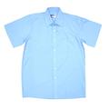 Zeco Quality Easy Iron Boys School Shirt, Short Sleeve, Blue 16.5in Collar Generous Cut