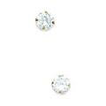 14ct Yellow Gold 3mm Round CZ Cubic Zirconia Simulated Diamond Light Prong Set Earrings Jewelry Gifts for Women