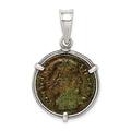 925 Sterling Silver Reversible Roman Bronze Constantine I disk Pendant Necklace Measures 37.4x23.75mm Wide 3.4mm Thick Jewelry Gifts for Women