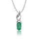 Gemondo 9ct White Gold Oval Emerald Classic Swirl Pendant Necklace Green With Diamonds