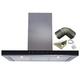 SIA 90cm Stainless Steel Linear Touch Control Cooker Hood Fan & 3m Ducting Kit