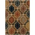 Black/Brown 78.74 x 0.43 in Indoor Area Rug - Winston Porter Nolan Geometric Blue/Beige Area Rug Nylon | 78.74 W x 0.43 D in | Wayfair