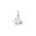 JewelryWeb 925 Sterling Silver Dangle Polished for boys or girls Blue Pink Black Enameled Animal Sealife Fish Pendant Necklace