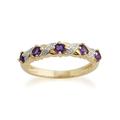 Gemondo Amethyst Ring, 9ct Yellow Gold 0.40ct Amethyst & Diamond Half Eternity Ring