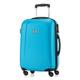 HAUPTSTADTKOFFER - Wedding - Handgepäck Koffer Kabinen Hartschalen-Koffer Trolley Rollkoffer Reisekoffer, TSA, Doppelrollen 55 cm, 42 Liter, Cyanblau