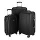 HAUPTSTADTKOFFER - Wedding - 3er Koffer-Set Trolley-Set Rollkoffer Reisekoffer, TSA, Doppelrollen, (S, M & L), Schwarz