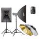 Walimex Pro VC Excellence Studioset Classic 6.5 inkl. 1x 600 Watt/1x 500 Watt Studioblitz/Softbox/Reflexschirm/Blitzauslöser/Lampenstativ