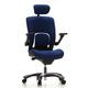 hjh OFFICE 652060 High End Bürostuhl Vapor LUX Stoff Blau Ergonomischer Drehstuhl mit Flexibler Lendenwirbelstütze