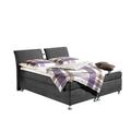 Maintal Boxspringbett Dean, 180 x 200 cm, Microvelour, 7-Zonen-Kaltschaum Matratze H2, grau