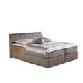 Maintal Boxspringbett Vanilla, 140 x 200 cm, Strukturstoff, Tonnentaschenfederkern Matratze H3, taupe