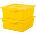 Iris Ohyama, Kunststoff-Aufbewahrungsbox für Kinder, 2er-Set, 10 l, BPA-frei -KDL-330 ? Gelb, stapelbar, Verschlussclips ? B33 x T31,5 x H13,5 cm