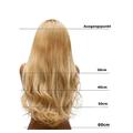 hair2heart Clip in Extensions - 60cm Länge - 130g Haargewicht - gewellt - Haarteil, optisch wie Echthaar - 27A / 613