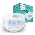 Philips Avent SCF281/02 Mikrowellen Sterilisator, Dampf-Sterilisator für bis zu 4 Babyflaschen, Schnuller und Zubehör weiß 1 Stück (1er Pack)