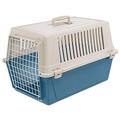 Ferplast Transportbox Atlas 30 für Hunde und Katzen bis zu 15 kg | Stabile Tragebox in Blau mit Weiß - inkl. ergonomischem Griff | Maße: 60 x 40 x 38 cm