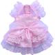 Doggy Dolly F031 Abendkleid für Hunde mit Spitze und Schleife, rosa, Größe : L