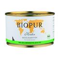 BIOPUR Bio Hundefutter Senior: Geflügel, Reis, Karotten 400g Glutenfrei, 12er Pack (12 x 400 g)