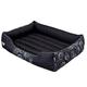 HobbyDog PRECZK4 Hundebett Hundesofa Hundekorb Tierbett Prestige, Größe L, 65 x 50 cm, schwarz mit Ringe