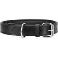 Knuffelwuff 13958-017 Weiches Lederhalsband Hund Hundehalsband Basic Plus, 55-65 cm, schwarz